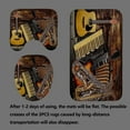 4PCS Country Music Shower Curtain Set, Guitar Accordion Saxophone
