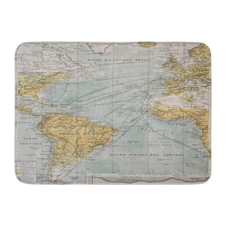 Classique Bath - GODPOK Europe Atlantic Ocean Old Map by Paul Vidal De Lablache Atlas Classique Librerie Colin Paris 1894 Chart Rug Doormat Bath Mat 23.6x15.7 inch