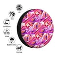 thumbnail image 5 of XMXY Purple Striped Leaf Spare Tire Cover, Universal Waterproof Cover for Jeep RV Tire Wheel Protection, 15 inch, 5 of 8