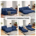 thumbnail image 3 of CARZZI LIFE 79" Convertible Sofa Bed with Pillows, Corduroy Folding Sleeper Sofa with Fixed-Shape Frame, Boneless Couch for Living Room Bedroom, Floor Sofa Lounge No Assembly Required (Blue), 3 of 8