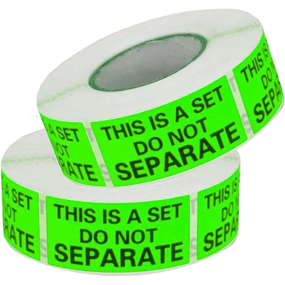 This is a Set Do Not Separate Labels (1in. X 2in. - 500/Roll), Neon Green, 2 Rolls - Total 1,000 Labels