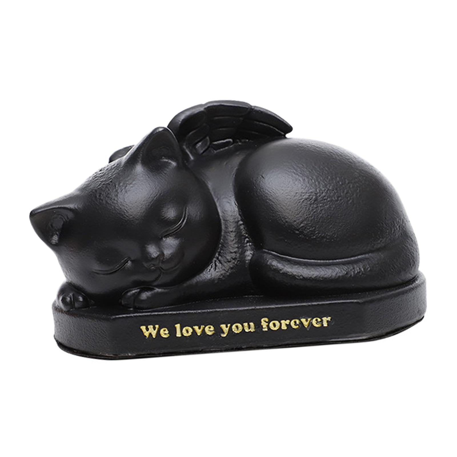 Pet Urns Cremation Memorial Urn Funeral Small Animal Pet Supplies Casket Sleeping in Angel Wing Statue Memory for Living Room for Cat