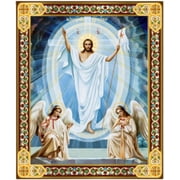 Wooden Resurrection of Christ Art, Catholic Home Decor, 7-1/2 Inch x 5-3/4 Inch