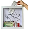 thumbnail image 1 of Adventure Archive Box, Travel Shadow Box, Ticket Shadow Box with Slot, 8/12Inch Memory Boxes for Keepsakes, Ticket Holder with World Map and Plane Design, Theatre Gifts, 1 of 4