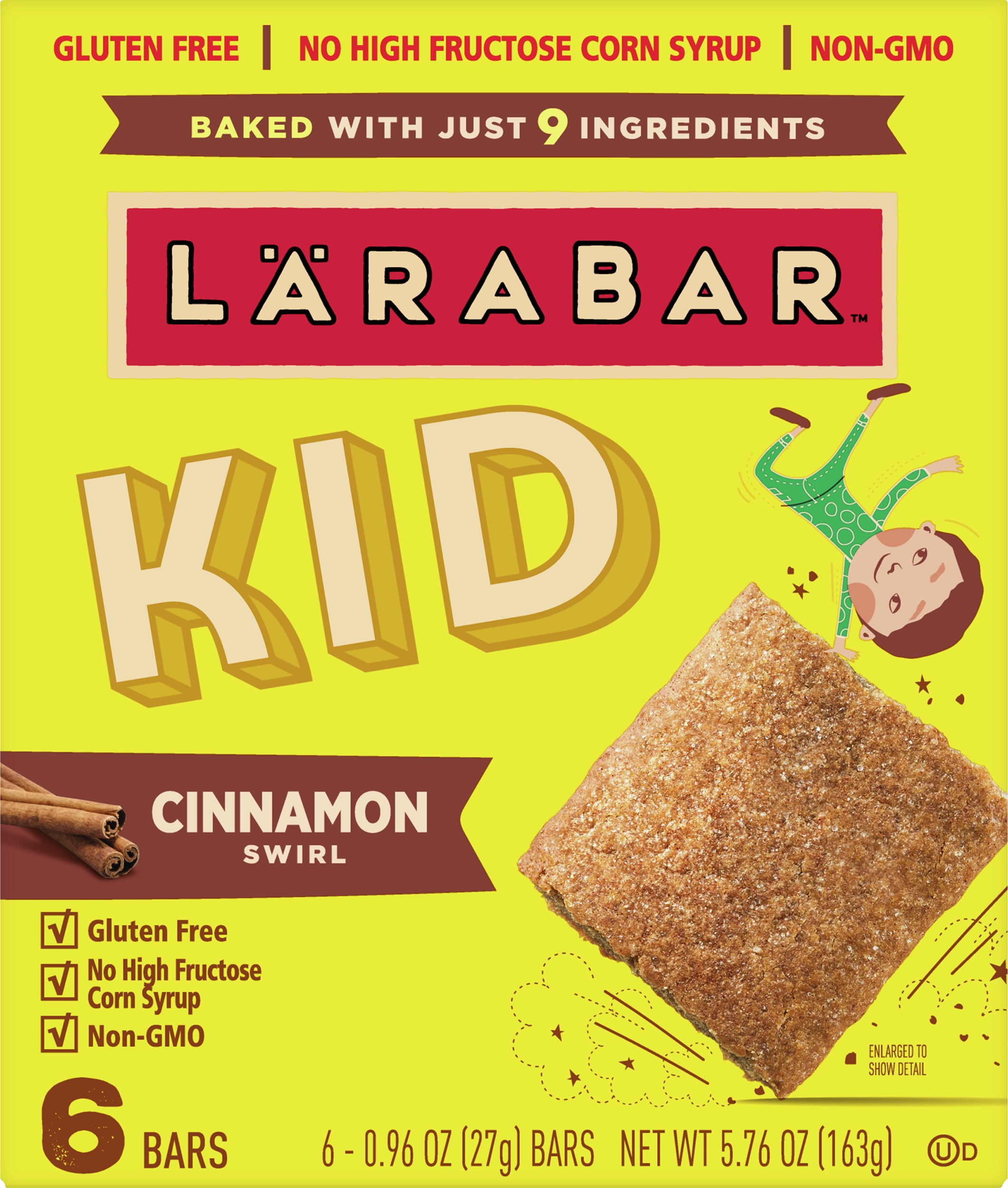 Larabar Kid, Gluten Free Bar, Cinnamon Swirl, 6 ct, 5.76 oz Walmart