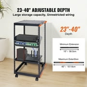 SKYSHALO 20U 4-Post Open Frame Server Rack with Network Enclosure, Adjustable from 15'' to 40''