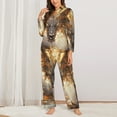 thumbnail image 2 of Kdxio Golden Horned White Dragon Women's Pajama Sets Long Sleeve Button Down Sleepwear Nightwear Soft Pjs Lounge Sets-XX-Large, 2 of 7