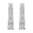 thumbnail image 2 of 1/4 Carat Channel Set Natural White Diamond Ladies Hoop Earring in 10K White Gold, 2 of 4
