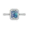 thumbnail image 2 of 1.2ct Marquise Cut Blue Natural Swiss Blue Topaz 14k Pink Rose Gold Engraving Statement Bridal Wedding Halo Designer Ring Size 10.75, 2 of 7