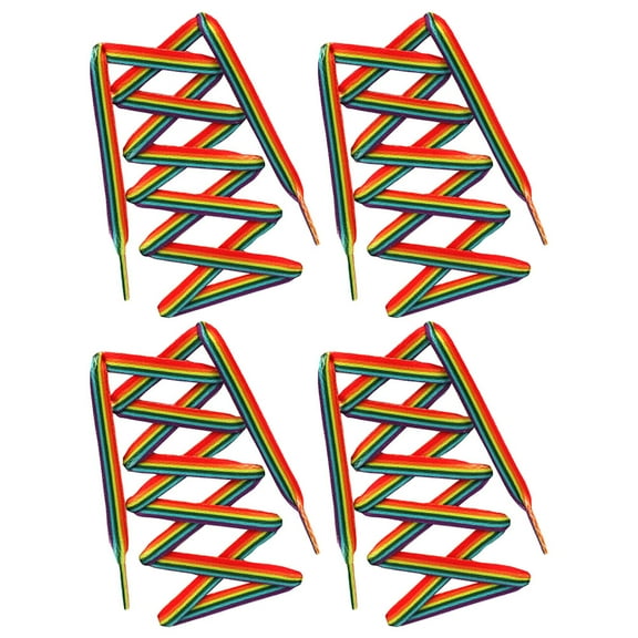 HEMOTON Rainbow Shoelaces for Sneakers and Shoes Use Made of Polyester Multi Color 2 Pairs 30 50 Inches