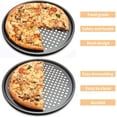Pizza Crisper Non Stick Pizza Pan 12 inch, Carbon Steel Pizza Baking Pan With Holes, Round Pizza