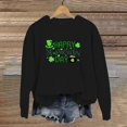 thumbnail image 2 of Fadeal Chandail en Molleton pour Femmes St Patricks Printemps Col Rond Imprimé Lettre St. Day Ample Décontracté Chandail à Capuchon St Patricks Day Noir S, 2 of 4