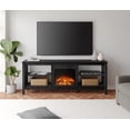 TV Stand for 80 inch TV with Electric Fireplace for Living Room, Black ...