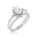 thumbnail image 3 of Dazzling Art nouvea 2.00 Carat Oval Cut Diamond Moissanite Engagement Ring, Wedding Ring in 10k Solid White Gold, Gift For Her, Compass Ring, Promise Ring, Anniversary Ring, Bridal Set, Matching Band, 3 of 3