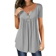 thumbnail image 2 of adviicd Tank Tops for Women Summer V Neck Summer T-Shirt Vest Women Tops Grey L, 2 of 5