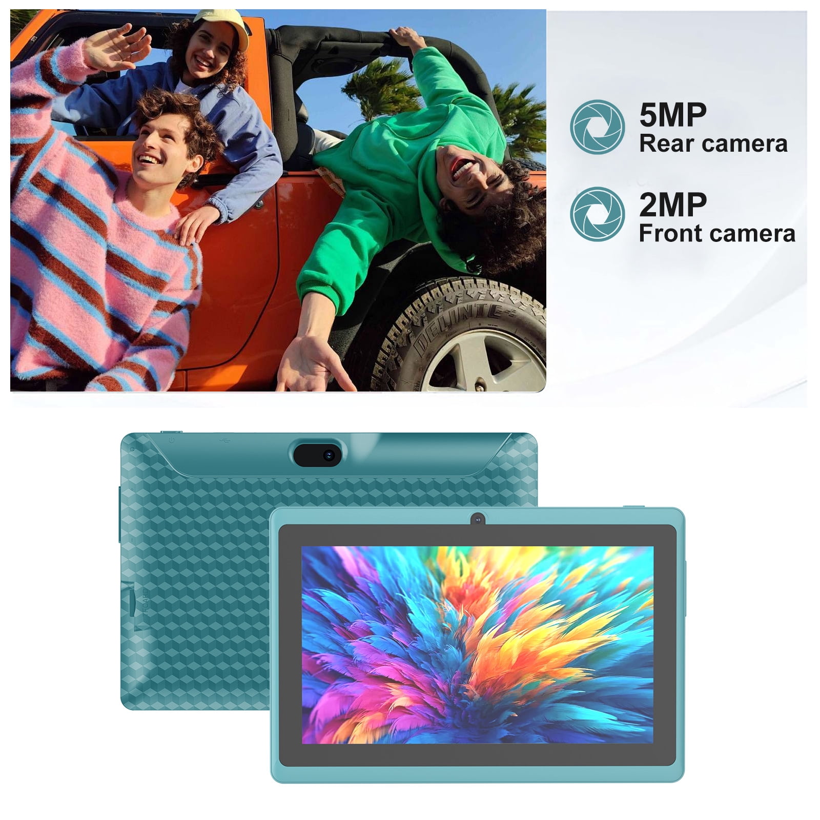 7Inch Android Tablet with Protective Case, 8GB(3+5Expand) RAM+ 32GB ROM, IPS Screen, Dual Camera, Bluetooth 5.0 WiFi Tab, Navy Blue