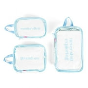 Miamica 3-Piece Luggage Packing Cubes, Light Blue Clear Design  Includes Small, Medium and Large Suitcase Organizers with Durable Design