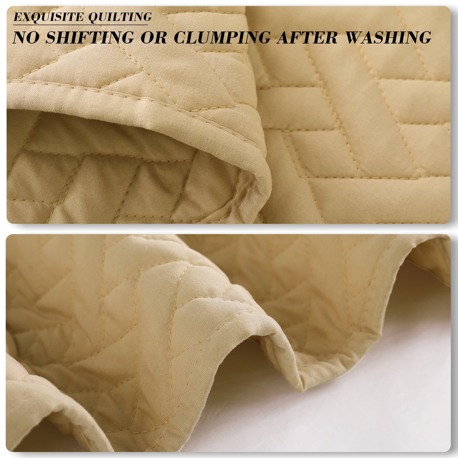 Exclusivo Mezcla 3-Piece King Size Quilt Set, Basket Quilted Bedspread/Coverlet/Bed Cover(96"x 104", Camel)