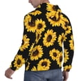 thumbnail image 6 of Kdxio Sunflower 6 Print Mens Casual Hooded Collar Drawstring Hoodies Pullover Sweatshirts Casual Long Sleeve Shirts-Medium, 6 of 7