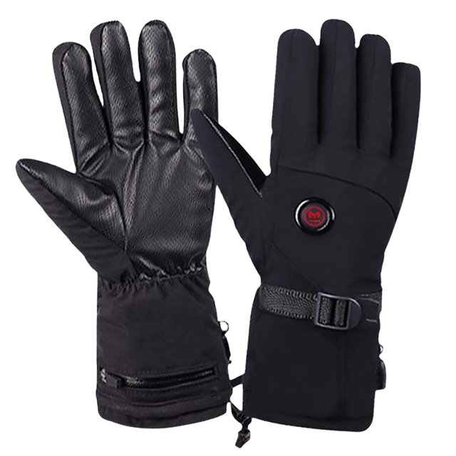Guantes térmicos calefactores, impermeables, gruesos, cálidos, de piel sintética (enchufe de EE. UU.)