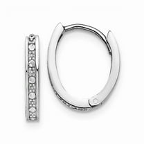 Primal Gold 14 Karat White Gold Diamond-cut Hinged Hoop Earrings