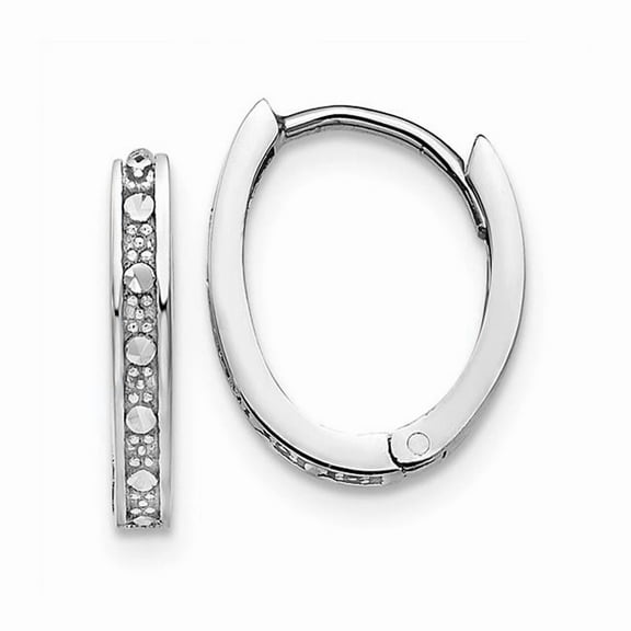 Primal Gold 14 Karat White Gold Diamond-cut Hinged Hoop Earrings