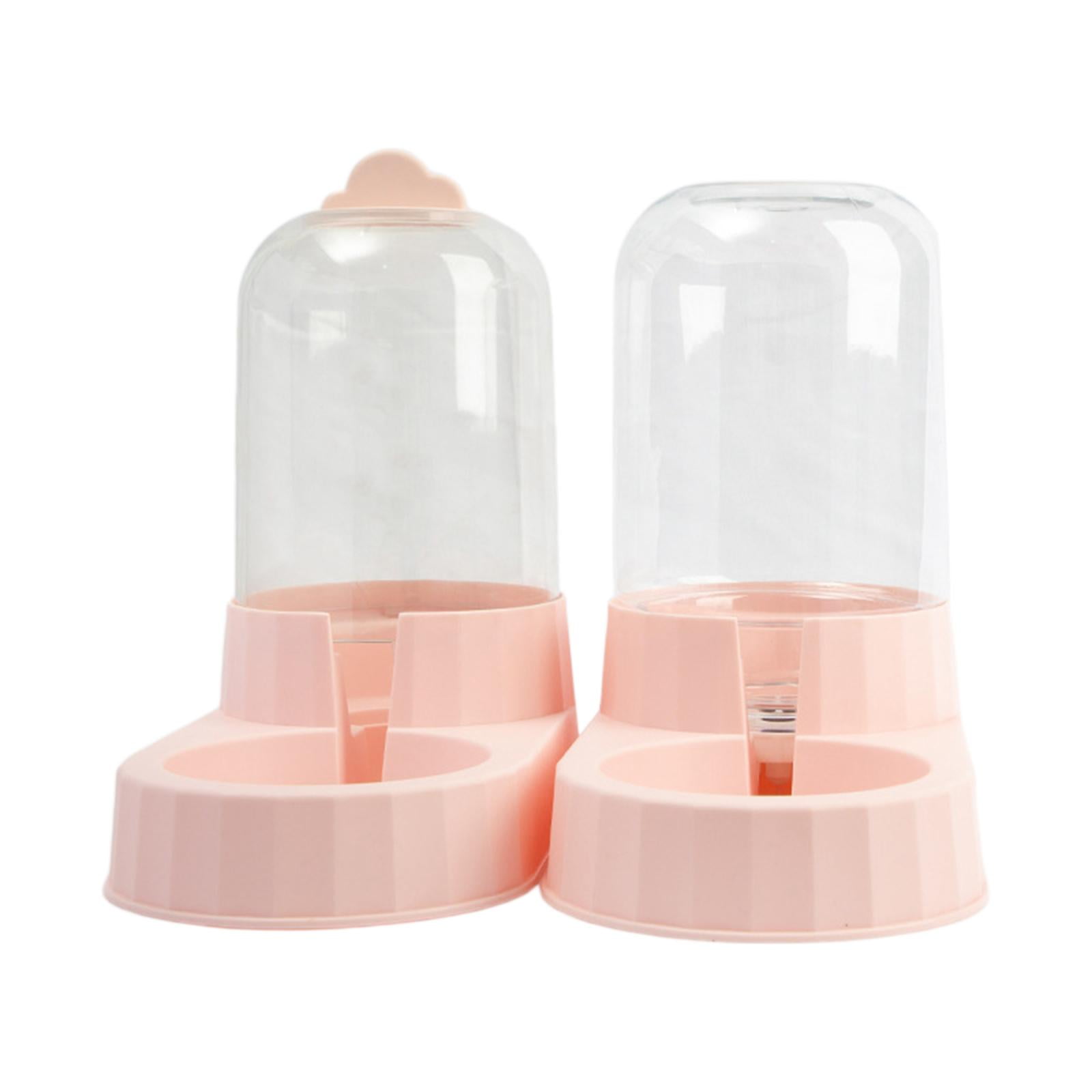 Automatic Pet Feeder Cats Feeder Container, Feeding Station Detachable Food Dispenser, Pet Bowl for Kitten, Kitty Animals Dogs Cats Household pink