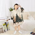 thumbnail image 6 of FORMRS Wearable Blanket Hoodie with Sleeves for Kids Cozy Flannel Sweatshirt, Beige Christmas Trees, 6 of 7