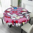 thumbnail image 4 of Hello Kitty Round Tablecloth Water Resistant Washable Polyester Table Cloth Decorative Fabric Table Cover for Dining Table, Buffet Parties and Camping, 4 of 5