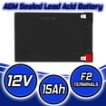thumbnail image 3 of PowerStar® 2 Pack of 12V 15AH SLA Batteries, Replaces CB12-12, NP12-12, BP12-12, ES12-12, 3 of 7