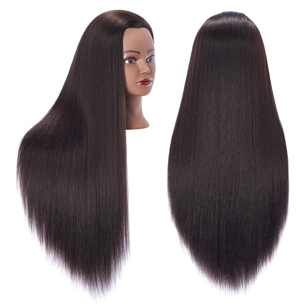 Entrenamiento de peinado con cabeza de maniquí Hairingrid 26-28 Yaki-Black