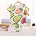 thumbnail image 6 of Avocados Strawberries Hand Drawn Pure Cotton Bodysuit Short Sleeve Pajamas One-Piece Romper Unisex 9M, 6 of 6