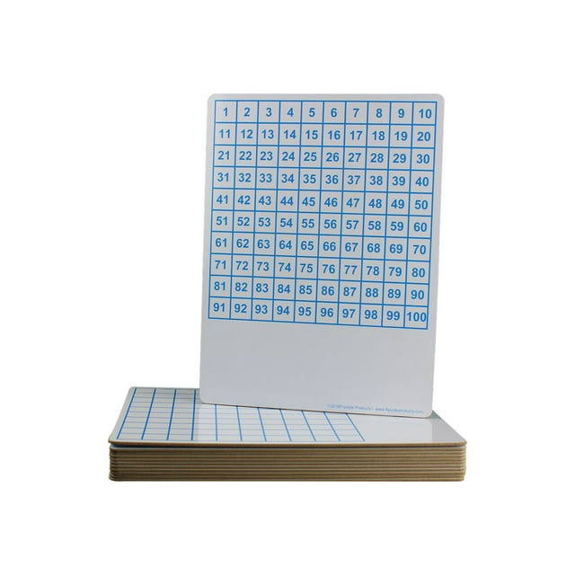 Flipside Pack de Classe - Tableau Blanc - 9.02 Po x 12.01 Po - Grille de Cent - Double Face (Lot de 12)