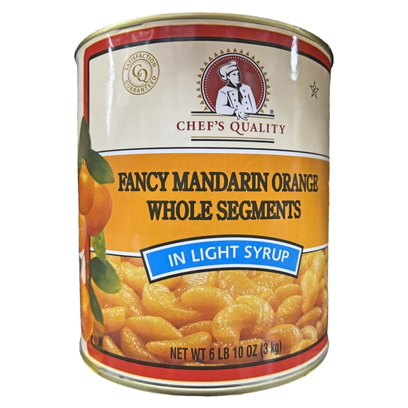 Chef's Quality Fancy Mandarin Orange Segments In Light Syrup | Kosher | 6.63 lb