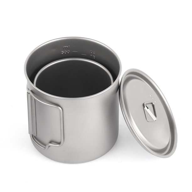 Taza de Agua de Picnic de Campamento de Titanio Ultraligero de Agua Con Plegable de 300 ml / 350ml / 450ml / 550ml / 650ml / 750ml