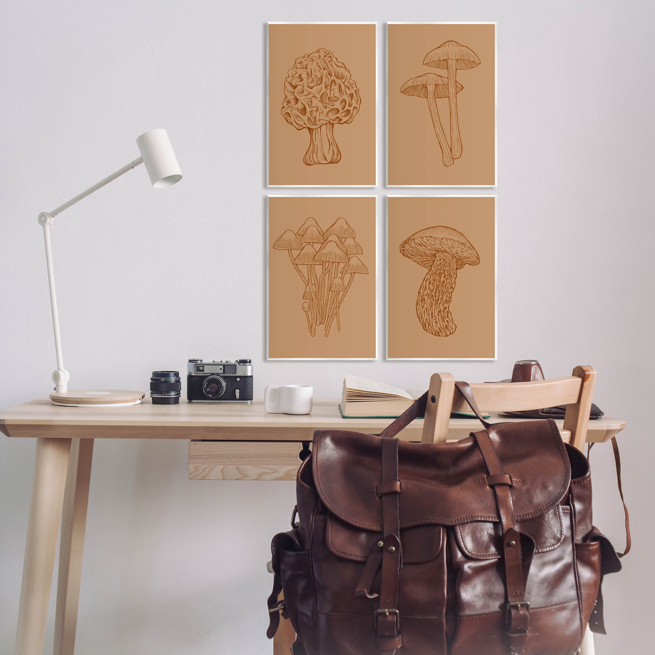 Stupell Industries Rustic Cottage Mushroom Sketches Graphic Art Unframed Art Print Wall Art, Set of 4, Design by Ziwei Li