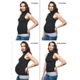thumbnail image 3 of Maddie Moo Seamless Viscose from Bamboo Maternity and Postpartum Shirt Extenders, White, Heather Gray, Black, XX-Large, Pack of 3, 3 of 8