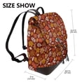 thumbnail image 2 of Xecao Autumn Warm Tone Maple Leaf Print Large Backpack Soft Leather for Women Travel with Compartment, Adjustable Convertible Strap, 2 of 4