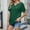 Dark Green, variant on Casual V Neck T Shirts for Women Summer Fashion Tops Lace Short Sleeve Business Loose Tre Women's Fashion Short Sleeve Womens Tops Womens Clothes Summer