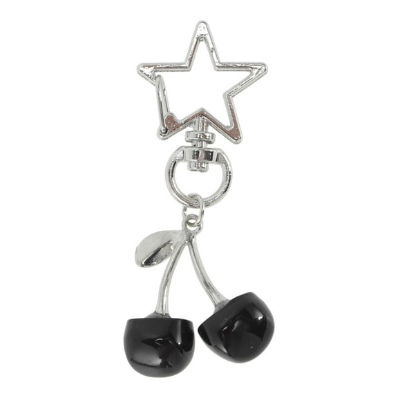 Unique Bargains 1 Pc Stylish Cherry Star Handbag Charms Keychains Bag Accessories Black