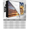 thumbnail image 2 of Sunflower 4th of July Outdoor TV Cover 52 to 55 Inch Weatherproof, Blue Star Independence Day 600D Oxford TV Covers with Waterproof Zipper, Outside Flat TV Screen Protector Size 52"W x 19"H x 4.5"D, 2 of 7
