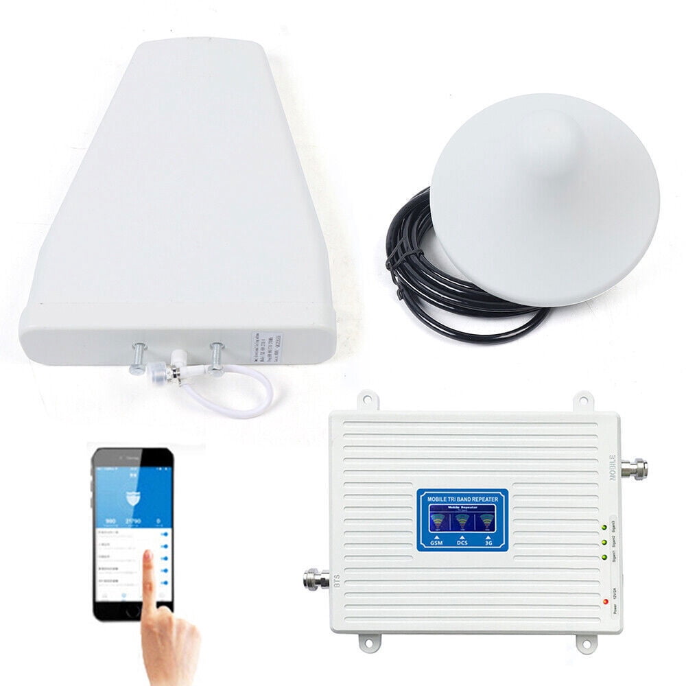 Mobile Signal Booster Amplifier 900/1800/2100 Gsm Dcs 2g/3g/4g Lte & Antenna Kit