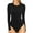 Black, variant on Crew Neck Long Sleeve Bodysuits for Women Round Neck Fitted Tops,Size S-XXL