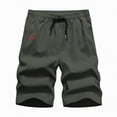 thumbnail image 4 of KPOPLK Men's Cargo Shorts Solid Color Drawstring Elastic Waist Stretch Cargo Pants With Pockets Casual Lightweight Above Knee Short Size XL,Dark Gray, 4 of 7
