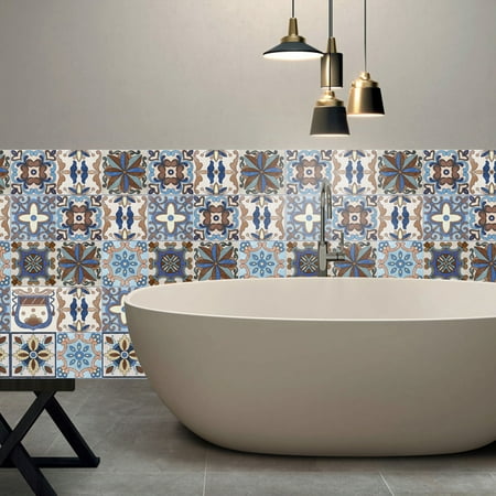 Backsplash Tile Stickers Traditional Talavera Tiles - Blue Bathroom Floor Tile Stickers Backsplash Tile Stickers Traditional Talavera Tiles - Blue Bathroom Floor Tile Stickers