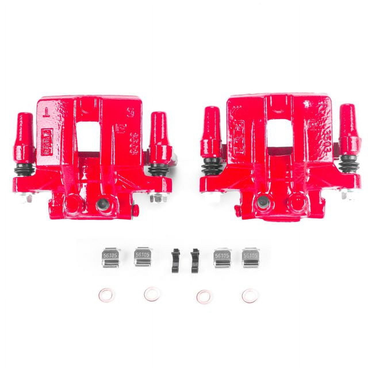Power Stop Rear Pair of Red Powder Coated Calipers S5104