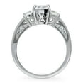 thumbnail image 4 of BERRICLE Sterling Silver 3-Stone Wedding Engagement Rings 1.2 Carat Oval Cut Cubic Zirconia CZ Promise Ring for Women, Rhodium Plated Size 6, 4 of 10