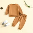 thumbnail image 4 of larppty Baby and Toddler Boy Fall Outfits Shirt and Pants Clothes Set (Brown,3-6 Months), 4 of 7