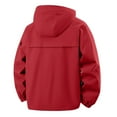 thumbnail image 4 of Wutalume Women's Fashionable Thickened Hooded Outdoor Hiking Jacket Solid-Colour Windbreaker Outerwear, Lightweight and Durable, Perfect for Adventure and Daily Use,Red L, 4 of 5