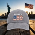 thumbnail image 2 of Yindaity Fourth Of July Hats 250 Anniversary USA Hat,Patriotic Commemorative Hats for Men or Women，Embroidered Independence Day Baseball Cap with Bald Eagle,Grey, 2 of 5